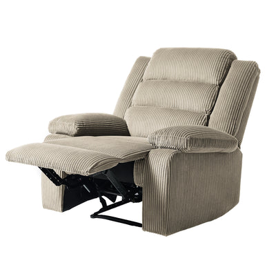 Modern Corduroy Manual Recliner Chair, Lounger Adjustable Recliners with Wide Armrest