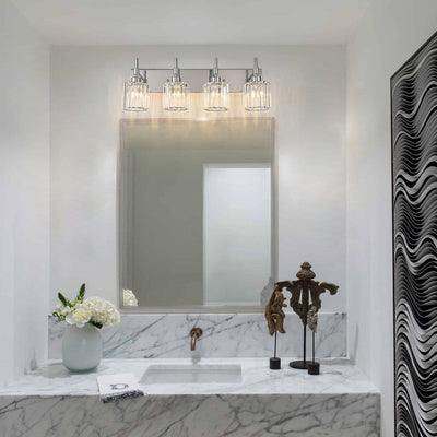 Modern Dimmable Crystal Bathroom Vanity Light Wall Sconces with Crystal Shades