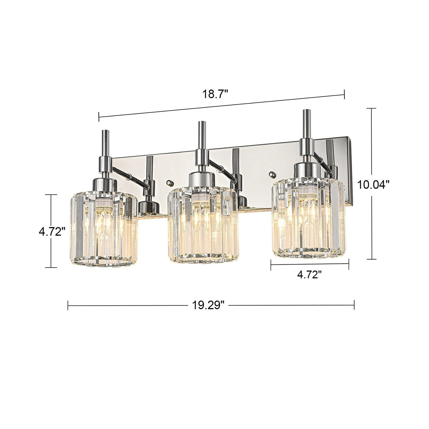 Modern Dimmable Crystal Bathroom Vanity Light Wall Sconces with Crystal Shades