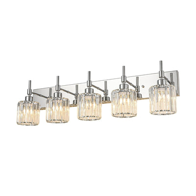 Modern Dimmable Crystal Bathroom Vanity Light Wall Sconces with Crystal Shades