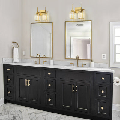 Modern Gold Dimmable Wall Light Glam Cylinder Bathroom Crystal Vanity Light Wall Sconces