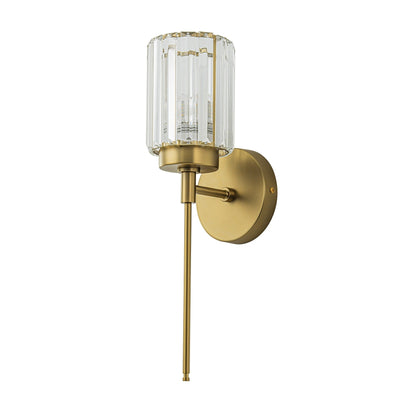 Modern Gold Dimmable Wall Light Glam Cylinder Bathroom Crystal Vanity Light Wall Sconces