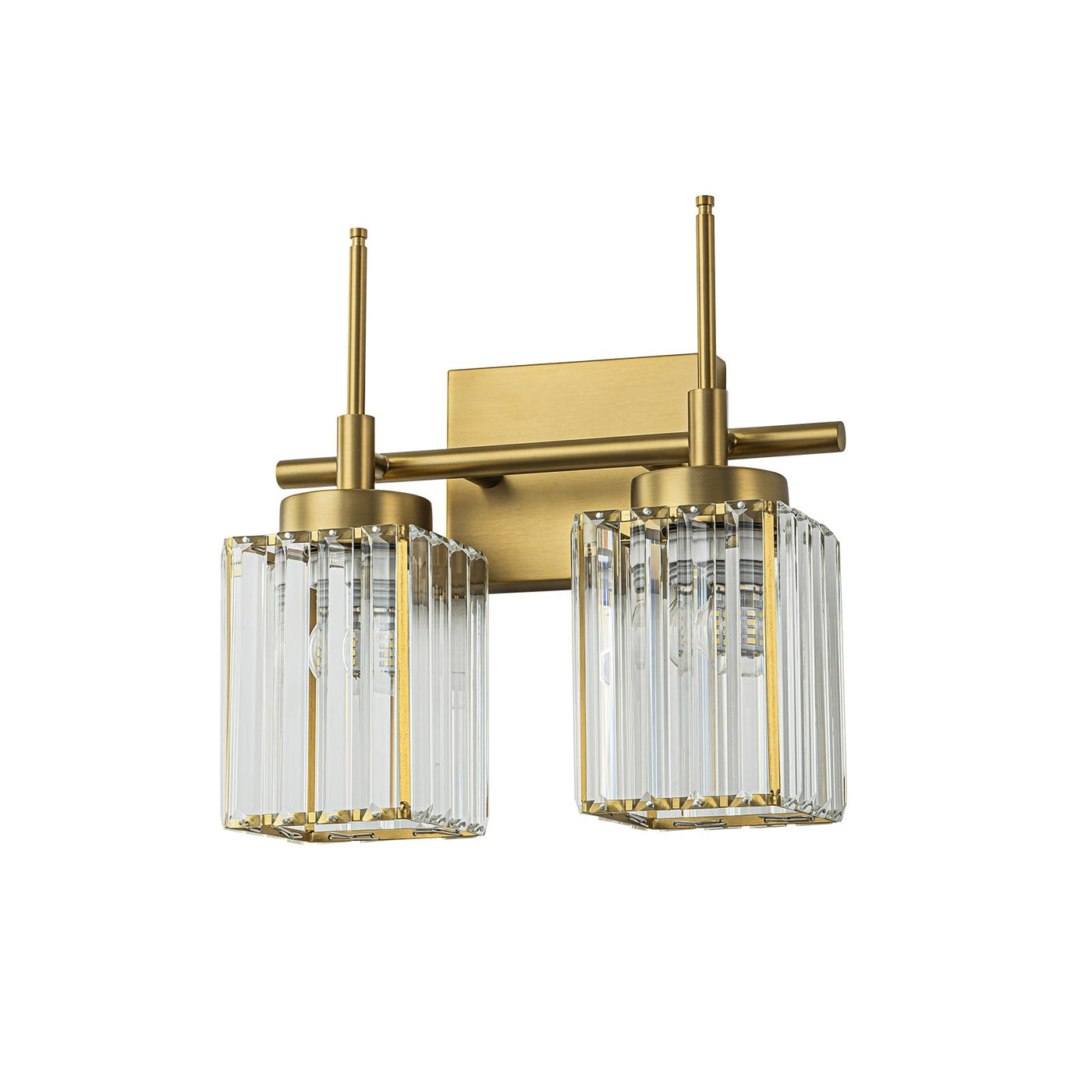 Modern Gold Dimmable Wall Light Glam Cylinder Bathroom Crystal Vanity Light Wall Sconces