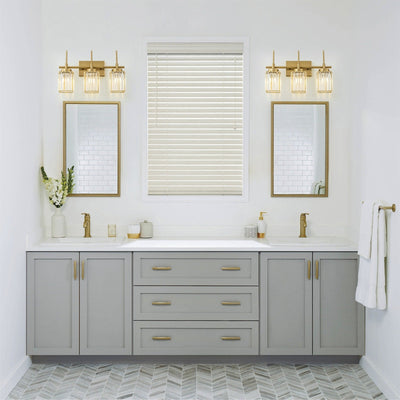 Modern Gold Dimmable Wall Light Glam Cylinder Bathroom Crystal Vanity Light Wall Sconces