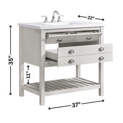 Monterey 37 Farmhouse Single Bathroom Vanity with Top