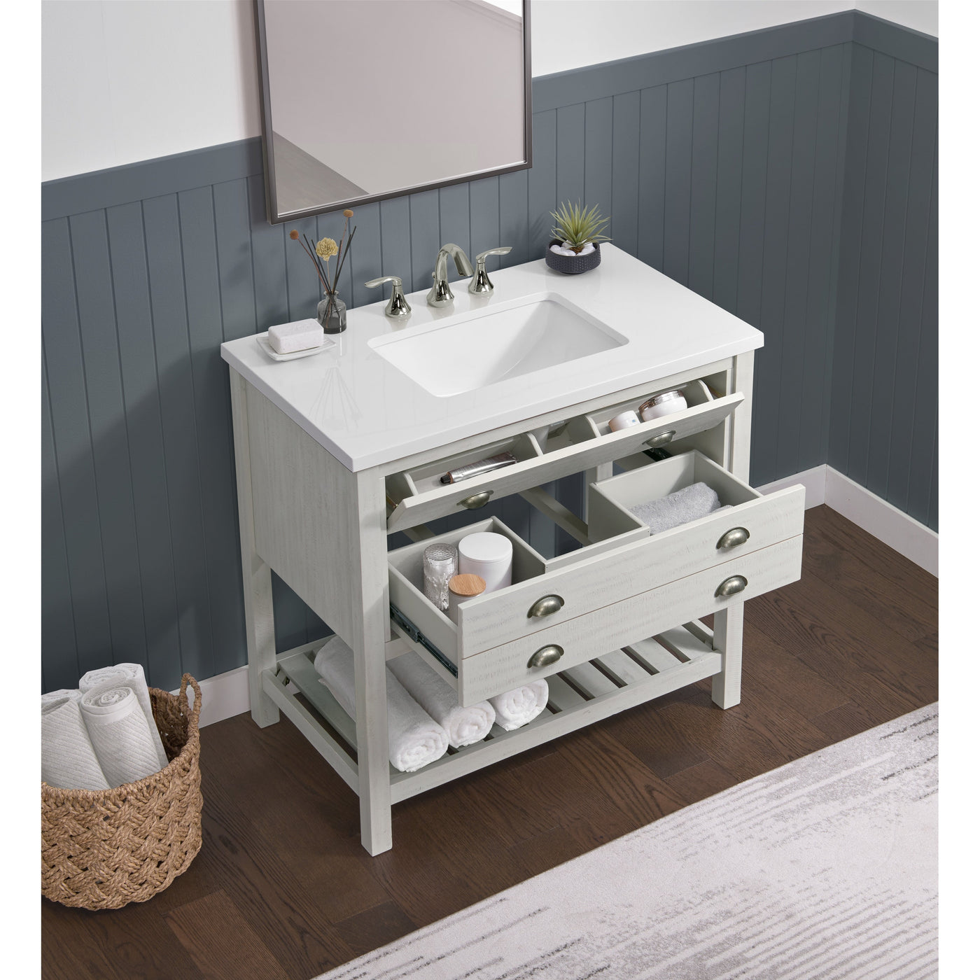 Monterey 37 Farmhouse Single Bathroom Vanity with Top