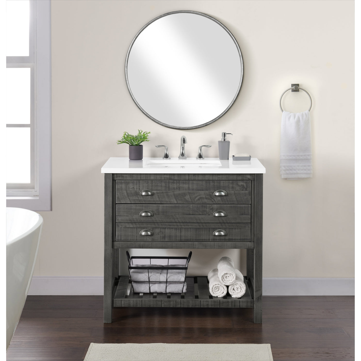 Monterey 37 Farmhouse Single Bathroom Vanity with Top