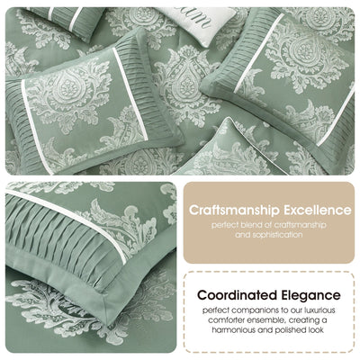Nanshing Tiana 7 Piece Traditional Damask Comforter Set