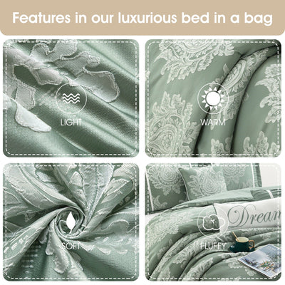 Nanshing Tiana 7 Piece Traditional Damask Comforter Set