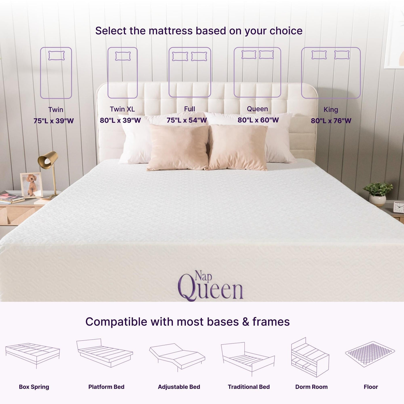 NapQueen Elizabeth 8 Cooling Gel Memory Foam Mattress