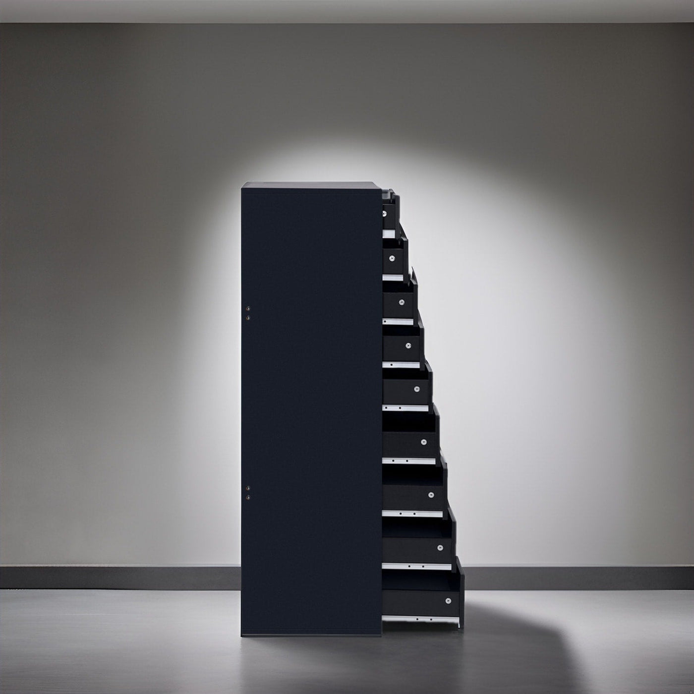 Narrow Wooden 9-Drawer Cabinet with Smooth-Glide Drawers and Top Storage Shelf