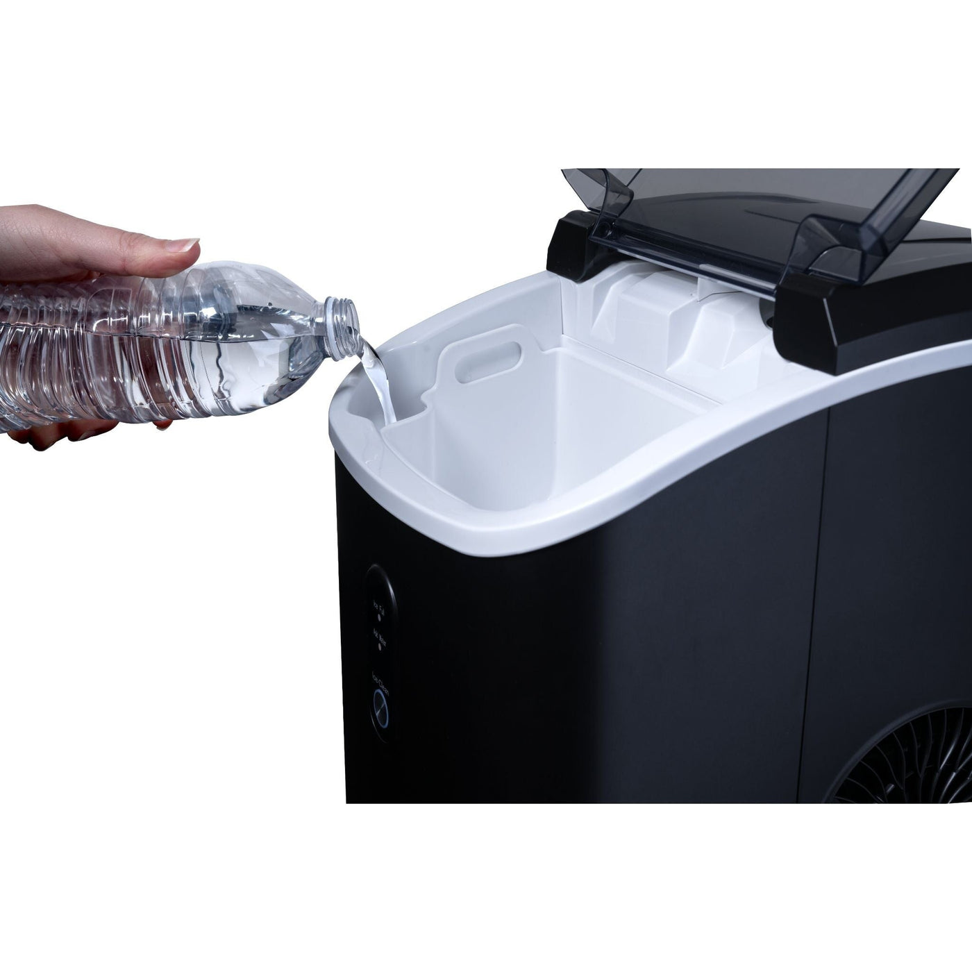 Newair 26 lbs. Countertop Nugget Ice Maker in Matte Black, Ice Viewing Window, Self-Cleaning Button, Easy-Pour Waterspout