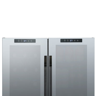 Newair Wine and Beverage Refrigerator, 18 Bottles & 59 Cans, Dual Temperature Zones, Freestanding, Digital Temperature Control
