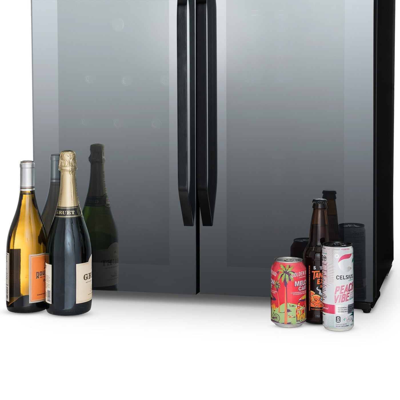 Newair Wine and Beverage Refrigerator, 18 Bottles & 59 Cans, Dual Temperature Zones, Freestanding, Digital Temperature Control
