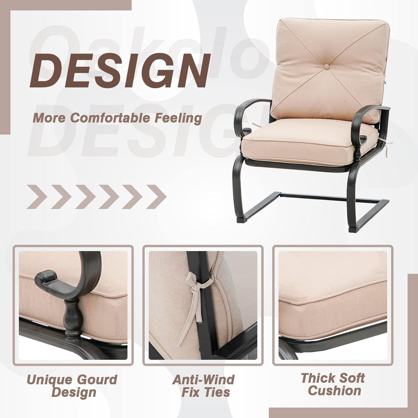 Nista 3 Piece Outdoor Patio C-Spring Bistro Set Dining Chairs with Cushions and Coffee Table by Havenside Home