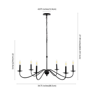34.75 6-Light Iron LED Chandelier, by JONATHAN Y