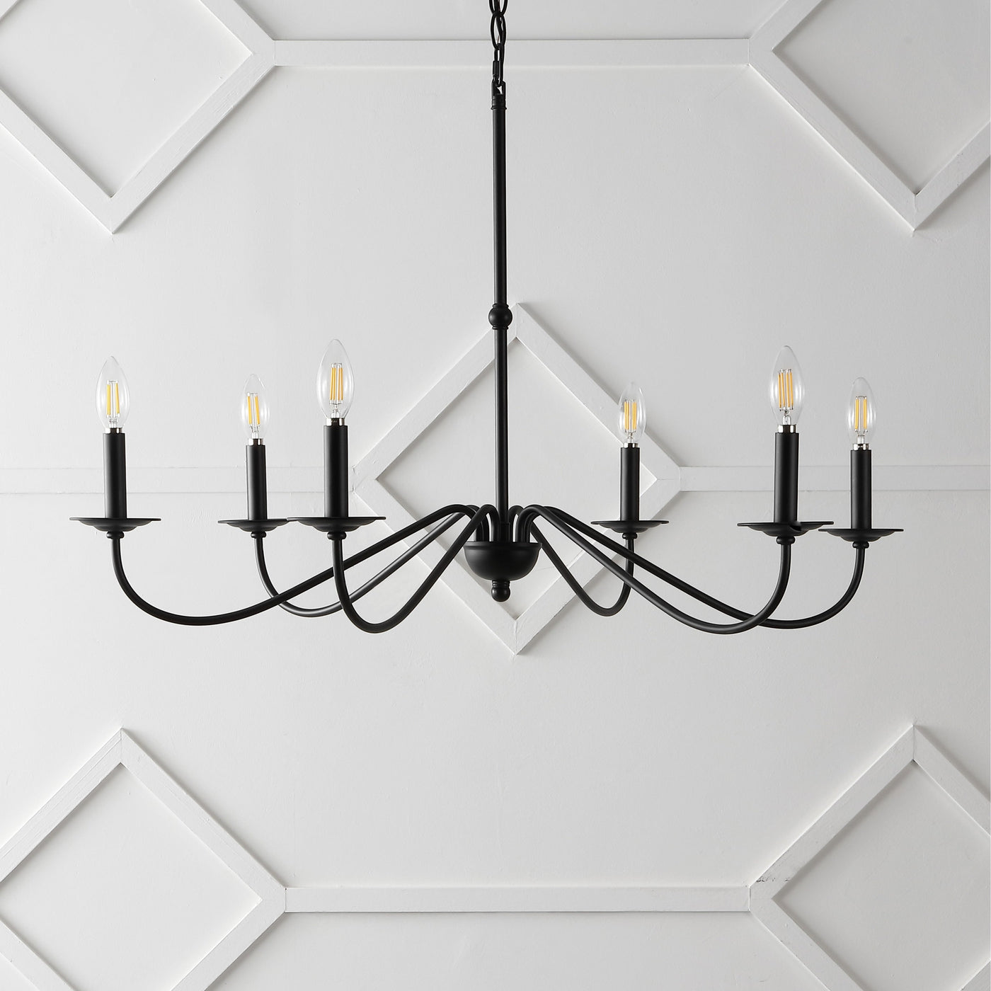 34.75 6-Light Iron LED Chandelier, by JONATHAN Y