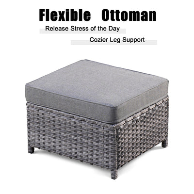 OVIOS 5-piece Patio Furniture Wicker Outdoor High-back Seating Set