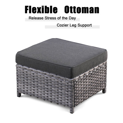 OVIOS 5-piece Patio Furniture Wicker Outdoor High-back Seating Set