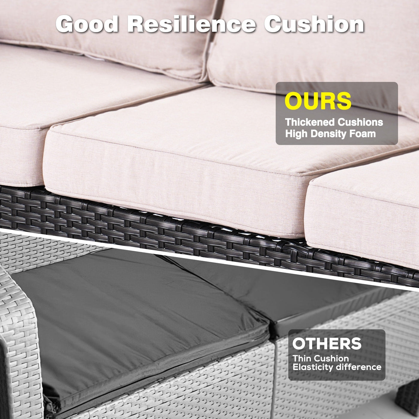 OVIOS 8-piece Patio Wicker Furniture Swivel Chair Set