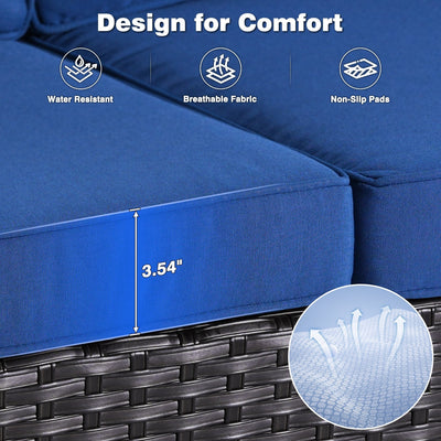 OVIOS 8-piece Patio Wicker Furniture Swivel Chair Set