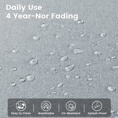 OVIOS 9 Pieces Outdoor Wicker Swivel Chair Set With Fire Table