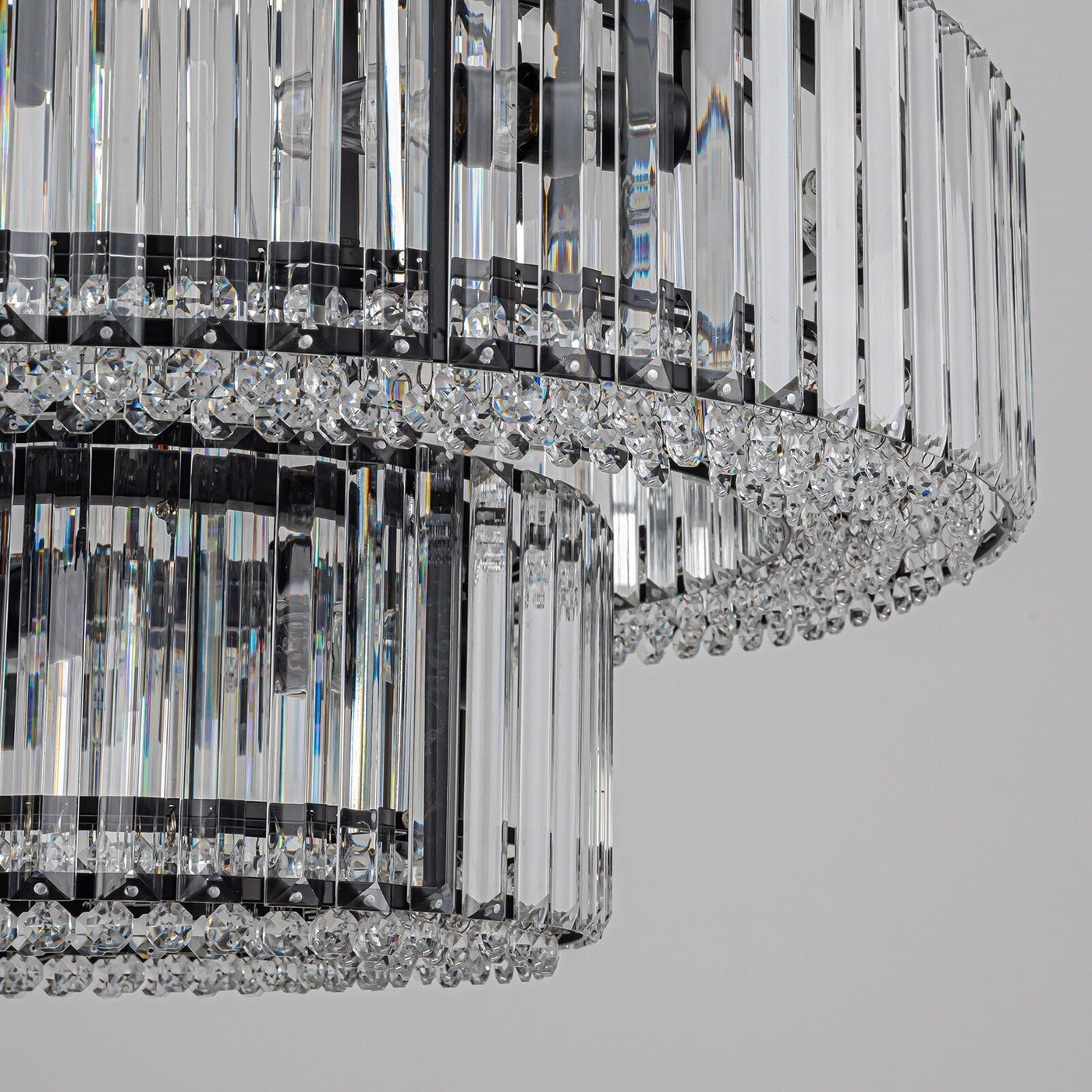 OYIPRO 6/8/12-Light Modern Round Crystal Chandelier Drum Shape Pendant Light for Kitchen Island