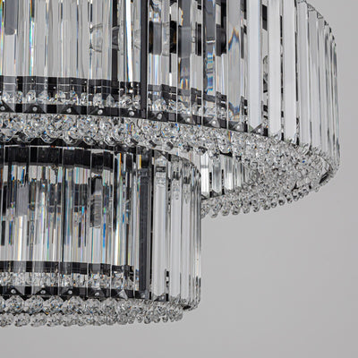 OYIPRO 6/8/12-Light Modern Round Crystal Chandelier Drum Shape Pendant Light for Kitchen Island