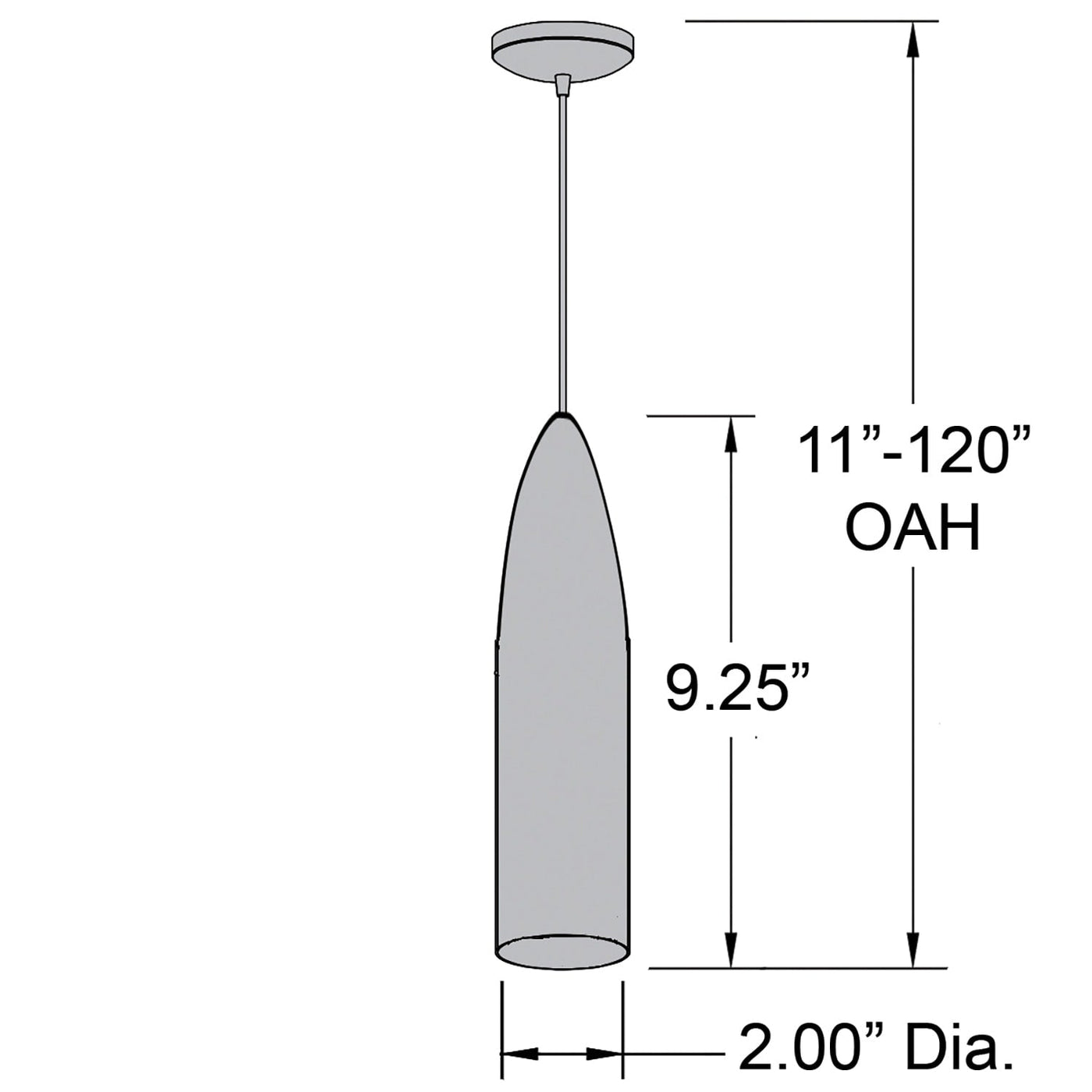 Odyssey LED Bullet Brushed Pendant
