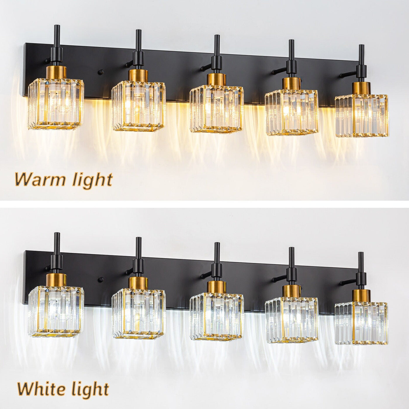 Ora Modern Dimmable Crystal Bathroom Light Fixtures Over Mirror Glam Vanity Lights