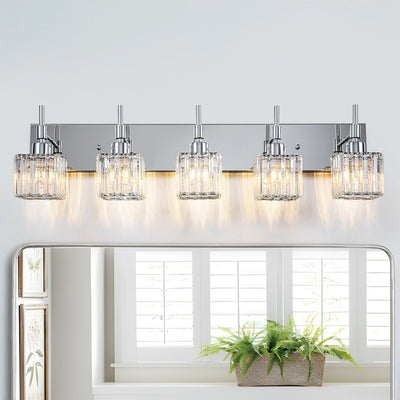 Ora Modern Dimmable Crystal Bathroom Light Fixtures Over Mirror Glam Vanity Lights