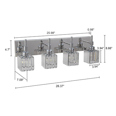 Ora Modern Dimmable Crystal Bathroom Light Fixtures Over Mirror Glam Vanity Lights