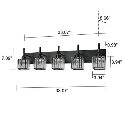 Ora Modern Dimmable Crystal Bathroom Light Fixtures Over Mirror Glam Vanity Lights
