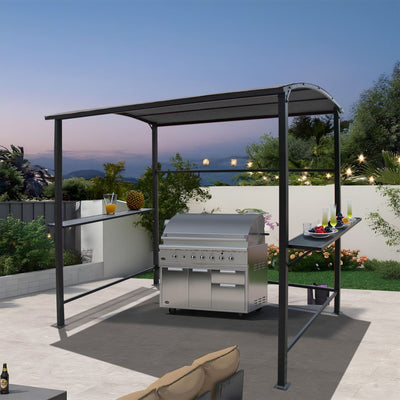 Outdoor 5 ft. x 8 ft. Steel Frame Grill Gazebo Canopy Barbecue Shelter