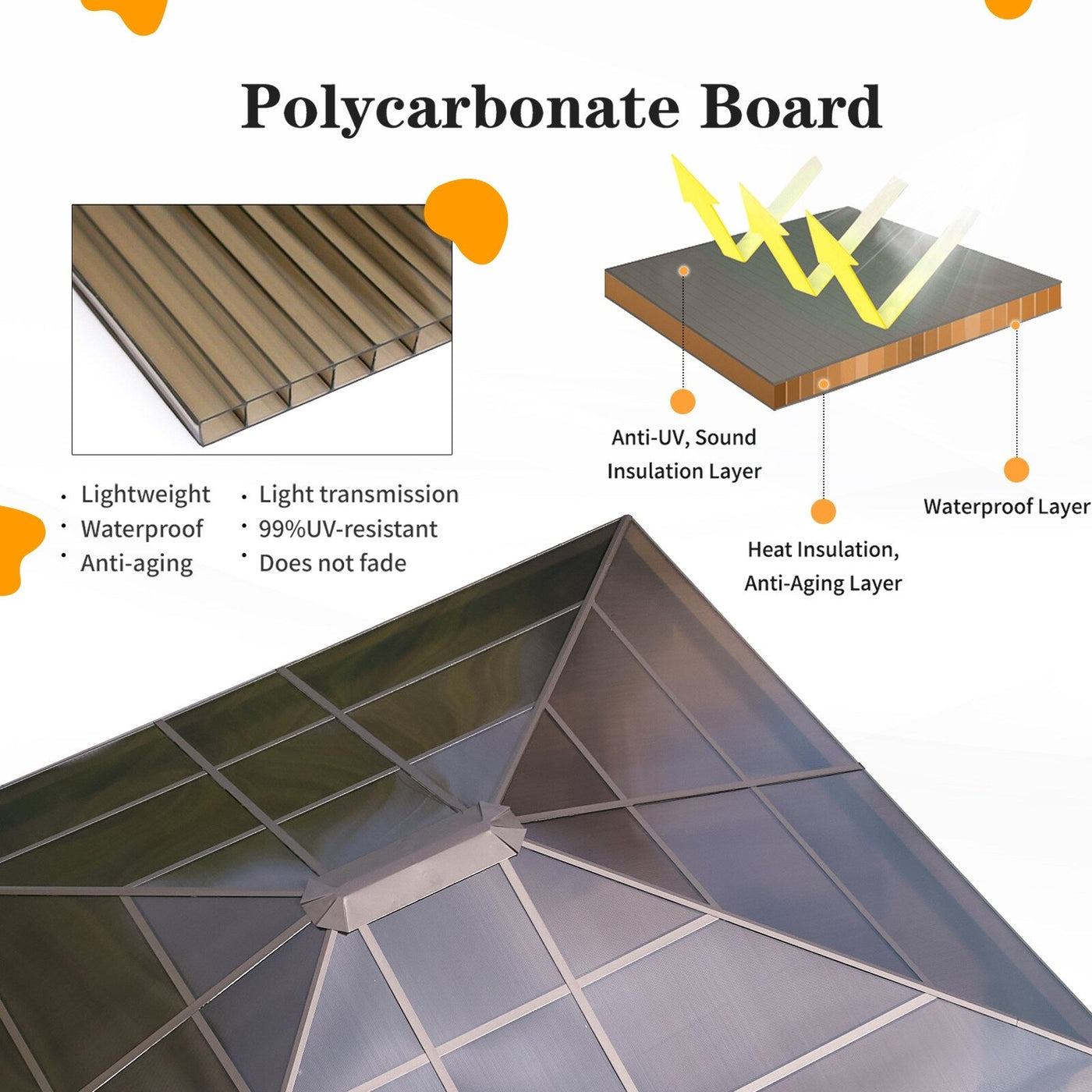 EROMMY Hardtop Gazebo,Outdoor Pergola with Double Roof & Netting & Curtains,Heavy Duty Canopy for Patio, Backyard, Pool party