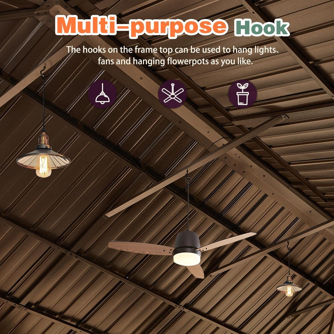 Outdoor Hardtop Gazebo with Galvanized Steel Double Roof & Aluminum Frame, Outdoor pergola with Premium Curtains and Nettings