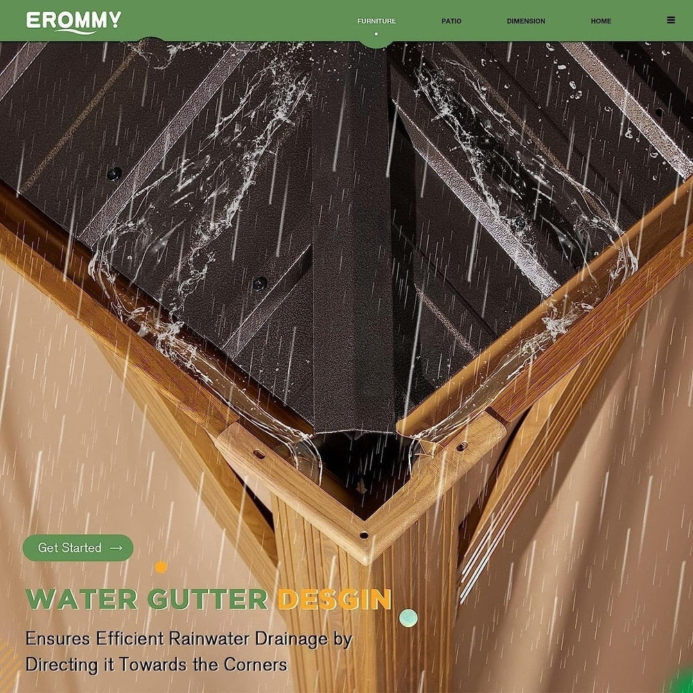 Outdoor Hardtop Gazebo with Galvanized Steel Double Roof & Aluminum Frame, Outdoor pergola with Premium Curtains and Nettings