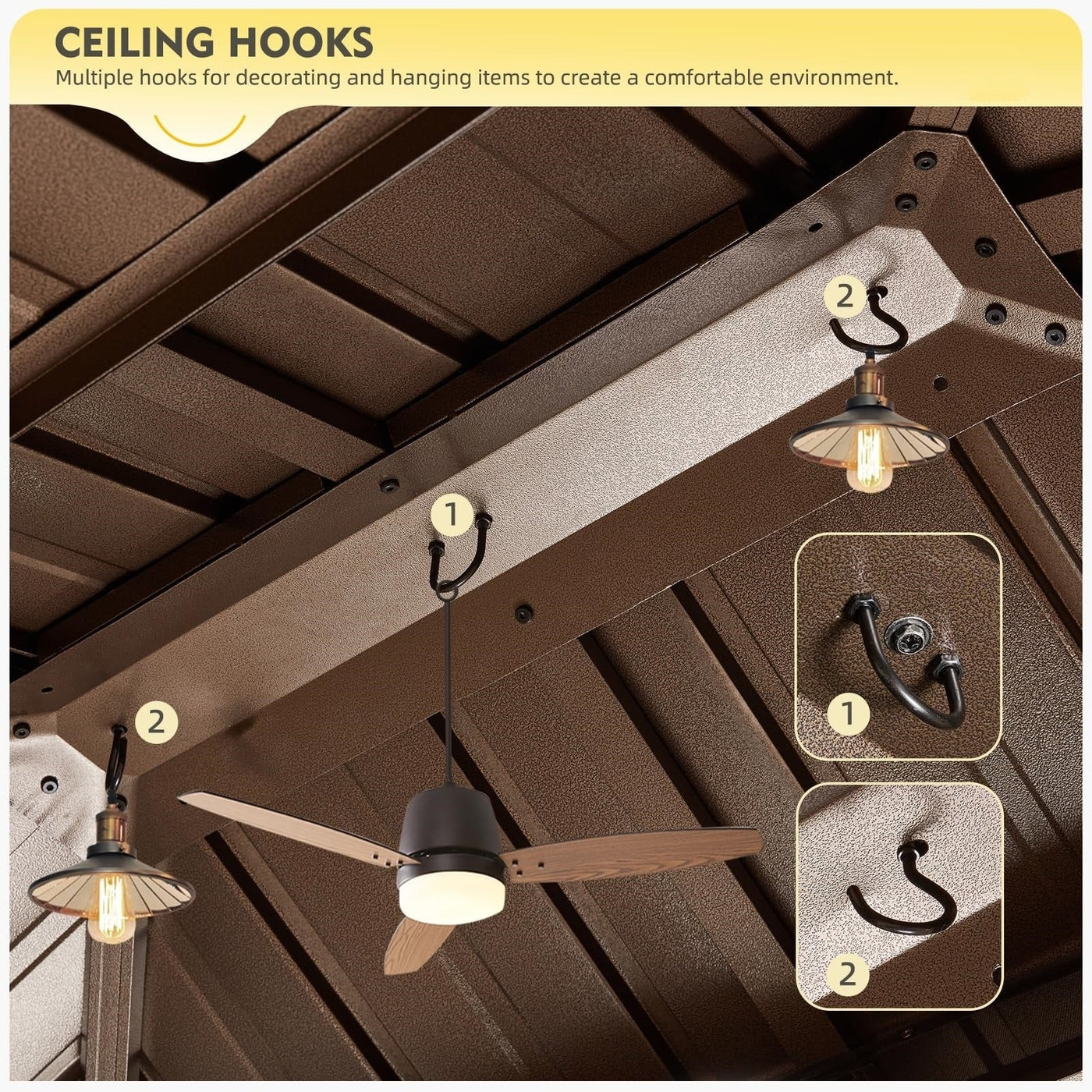 Outdoor Hardtop Gazebo with Galvanized Steel Double Roof & Aluminum Frame, Outdoor pergola with Premium Curtains and Nettings