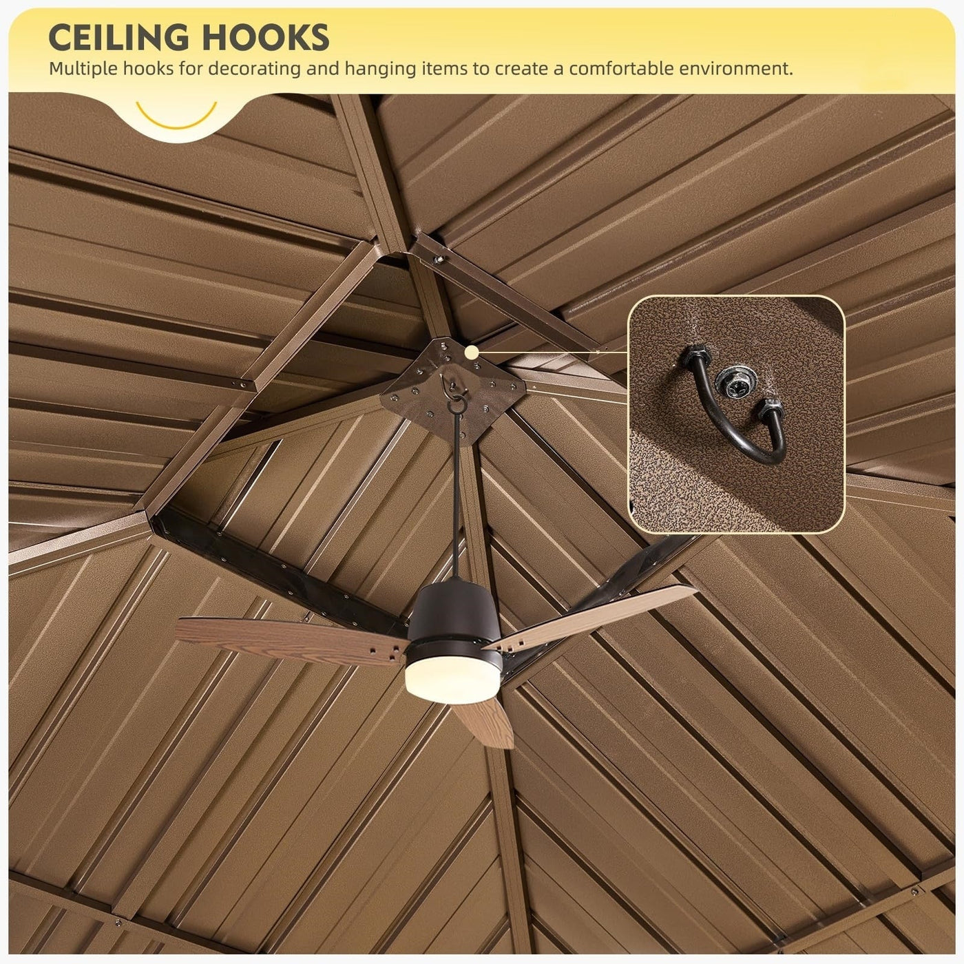 Outdoor Hardtop Gazebo with Galvanized Steel Double Roof & Aluminum Frame, Outdoor pergola with Premium Curtains and Nettings