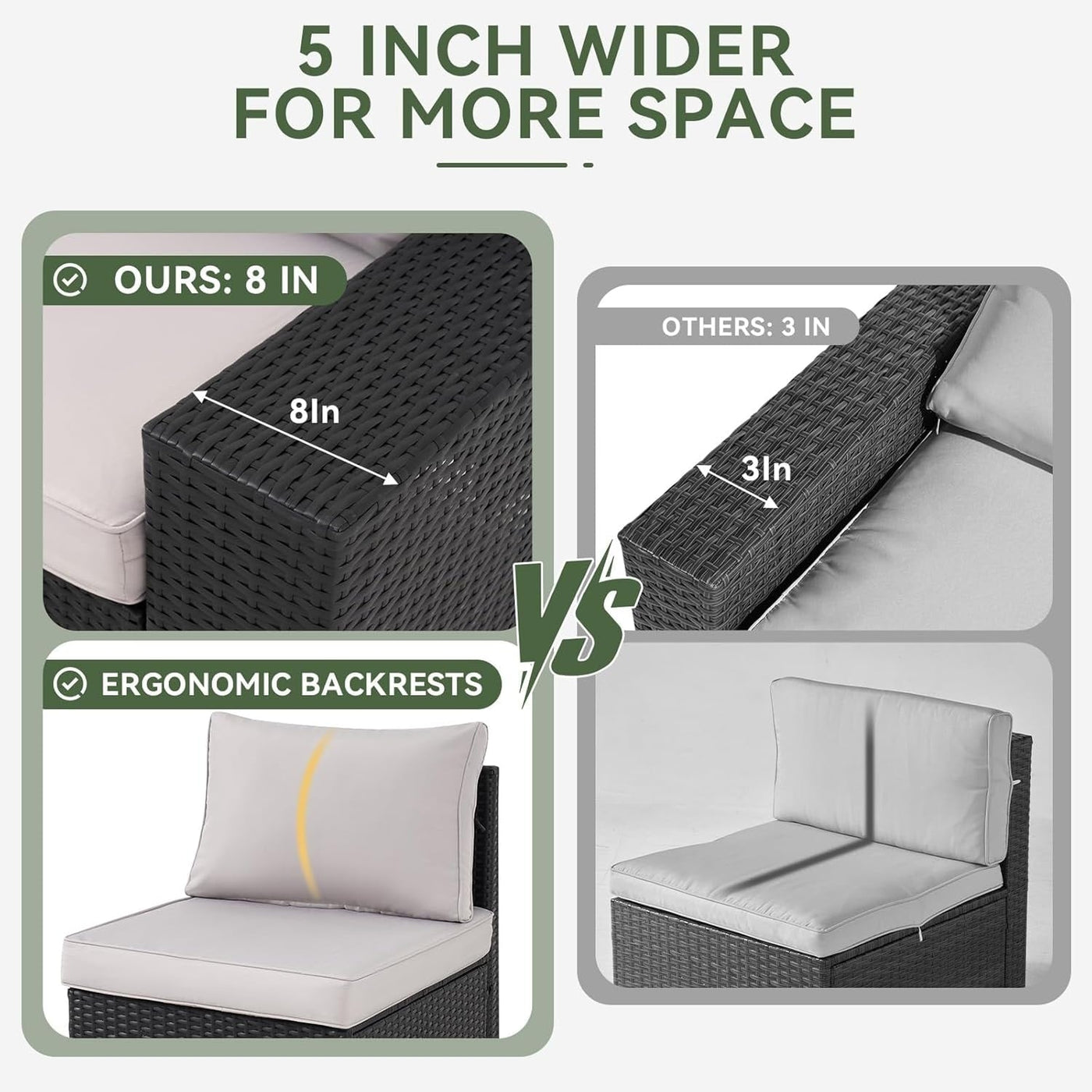 Outdoor Patio Furniture Sets with 4in Thicken Cushion