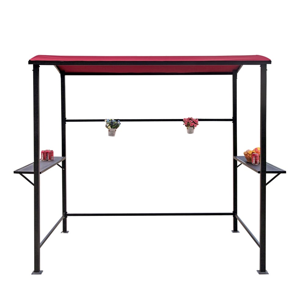 Outdoor 5 ft. x 8 ft. Steel Frame Grill Gazebo Canopy Barbecue Shelter