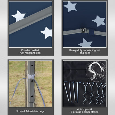 Outsunny 10' x 10' Heavy Duty Pop Up Canopy with Removable Mesh Sidewall Netting, Easy Setup Design, Outdoor Party Event