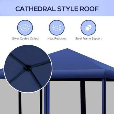 Outsunny 10' x 10' Heavy Duty Pop Up Canopy with Removable Mesh Sidewall Netting, Easy Setup Design, Outdoor Party Event