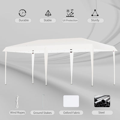 Outsunny Heavy Duty Pop Up Canopy with Sturdy Frame, UV Fighting Roof, Carry Bag for Patio, Backyard, Beach, Garden