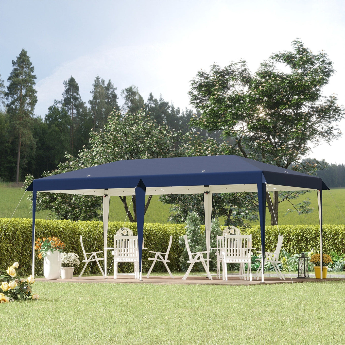 Outsunny Heavy Duty Pop Up Canopy with Sturdy Frame, UV Fighting Roof, Carry Bag for Patio, Backyard, Beach, Garden