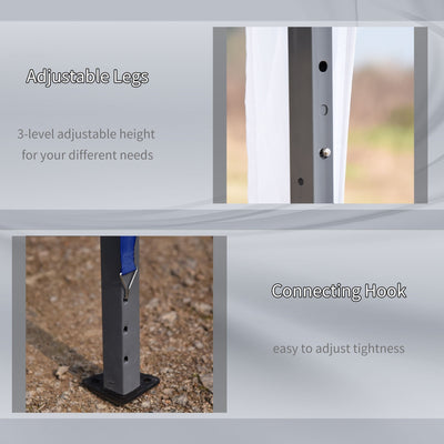 Outsunny Heavy Duty Pop Up Canopy with Sturdy Frame, UV Fighting Roof, Carry Bag for Patio, Backyard, Beach, Garden