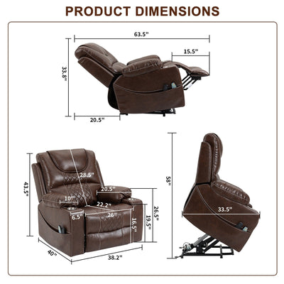 Oversized Electric Recliner Chair Elderly Power Lift Chair, 400 lbs.