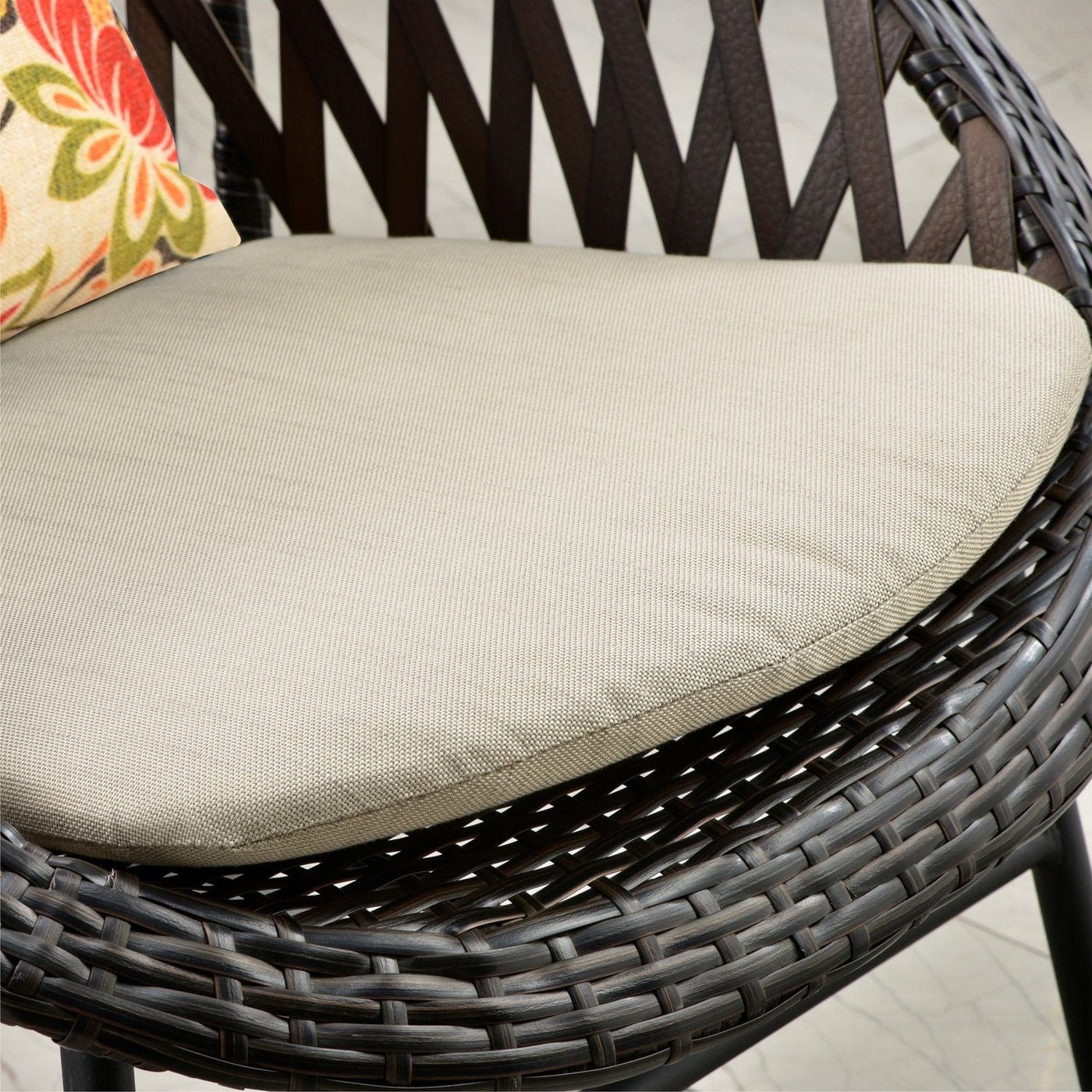 OVIOS 3-piece Patio Rocking Chair Bistro Set with Glass Coffee Table