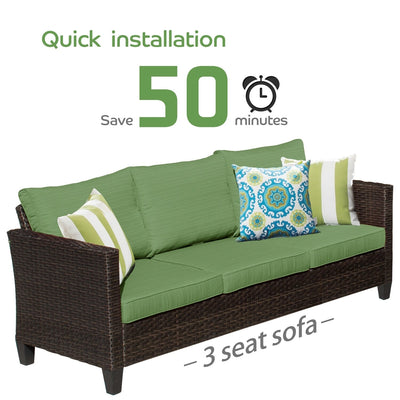 OVIOS 5-piece Patio Furniture Wicker Outdoor High-back Seating Set