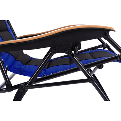 Oversize XL Padded Zero Gravity Lounge Chair Wider Armrest Adjustable Recliner with Cup Holder - N/A